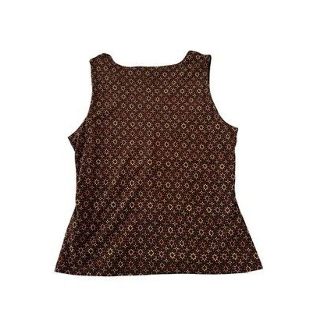 Sigrid Olsen Brown Dressy Sleeveless V-Neck Tank Size Large - Picture 4 of 4